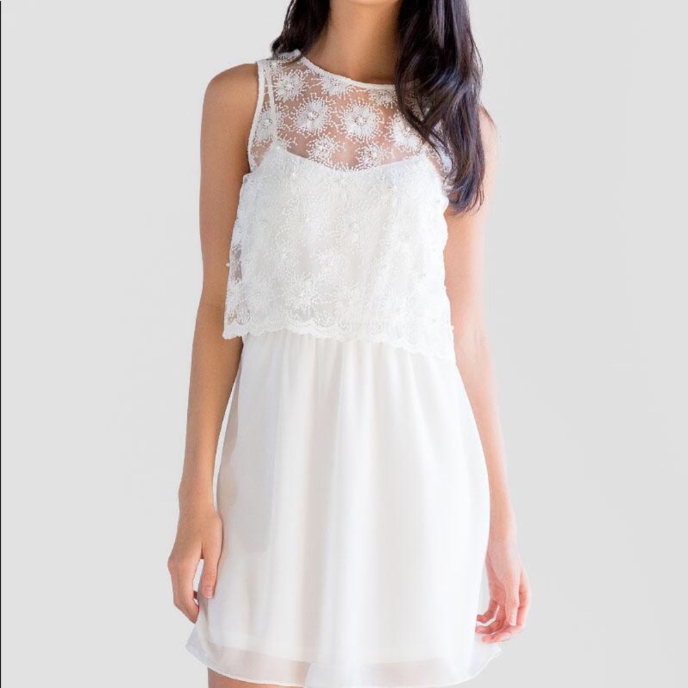 Francesca’s White Embroidered Dress